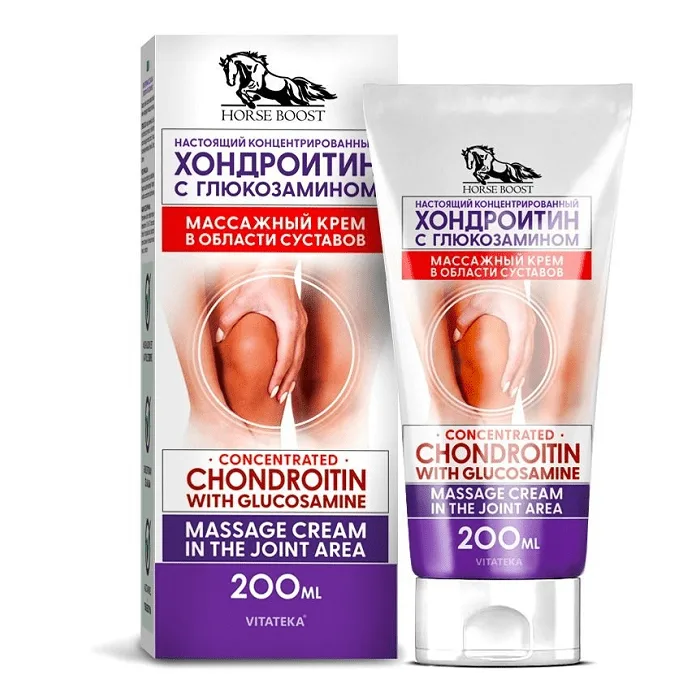 Крем для суставов с хондроитином и глюкозамином "HorseBoost", 200 м - VITATEKA